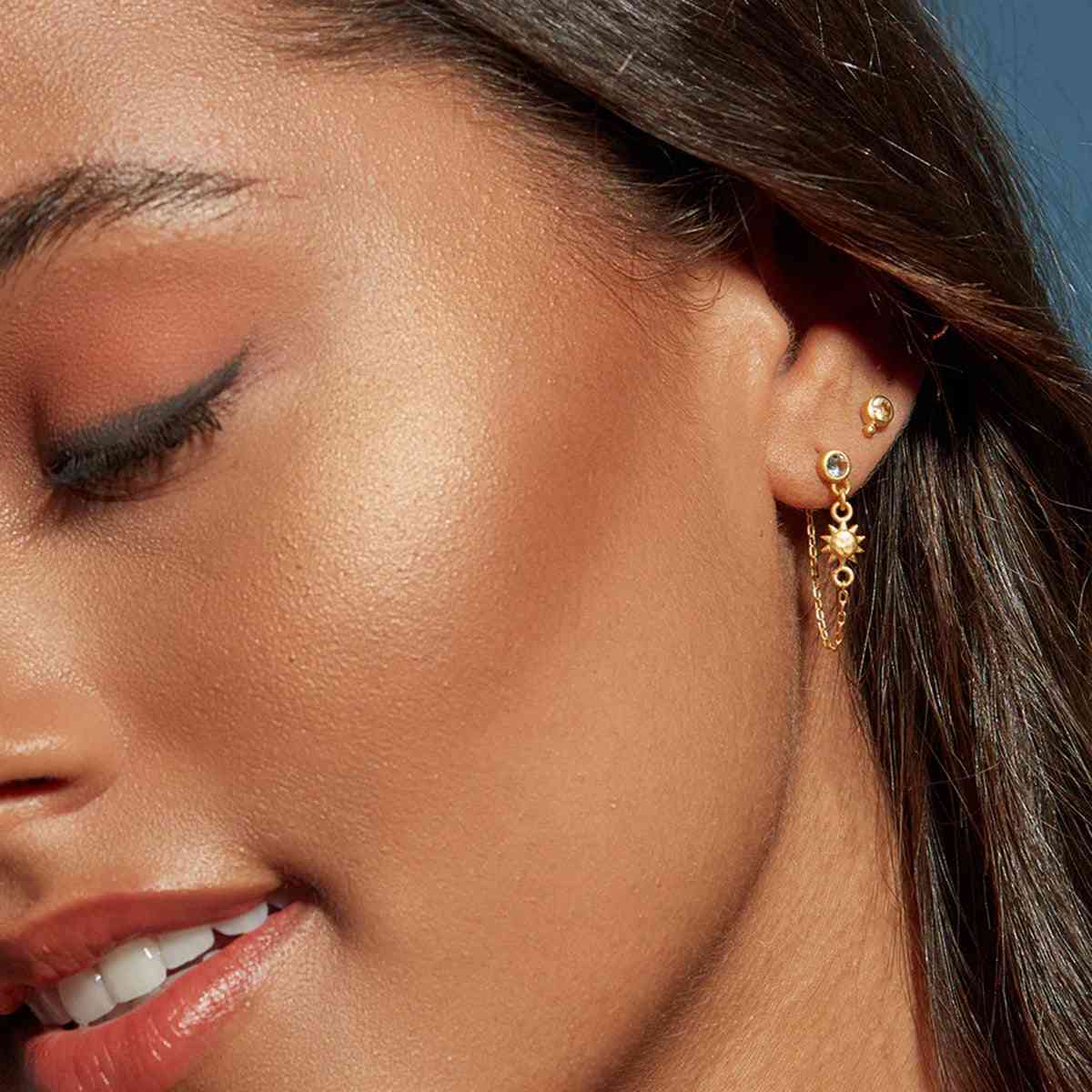 Celestial Chain Sun & Moon Gold Dangler