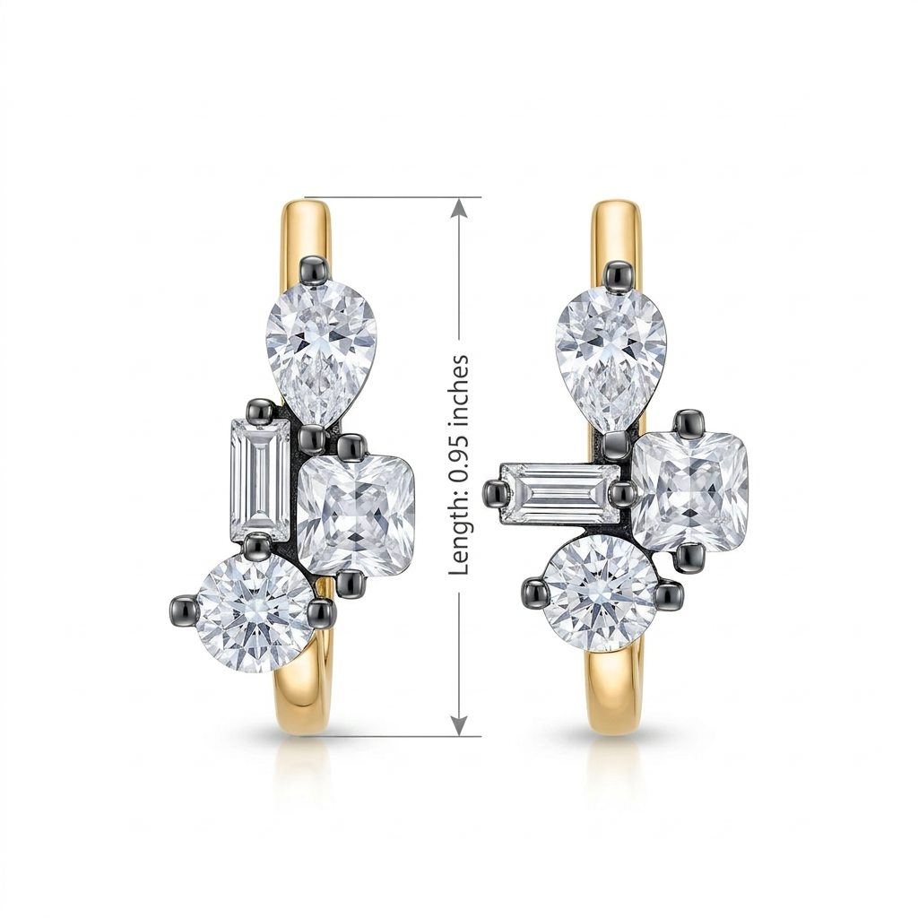 Harper Mixed Cut Hoops Earrings For Women