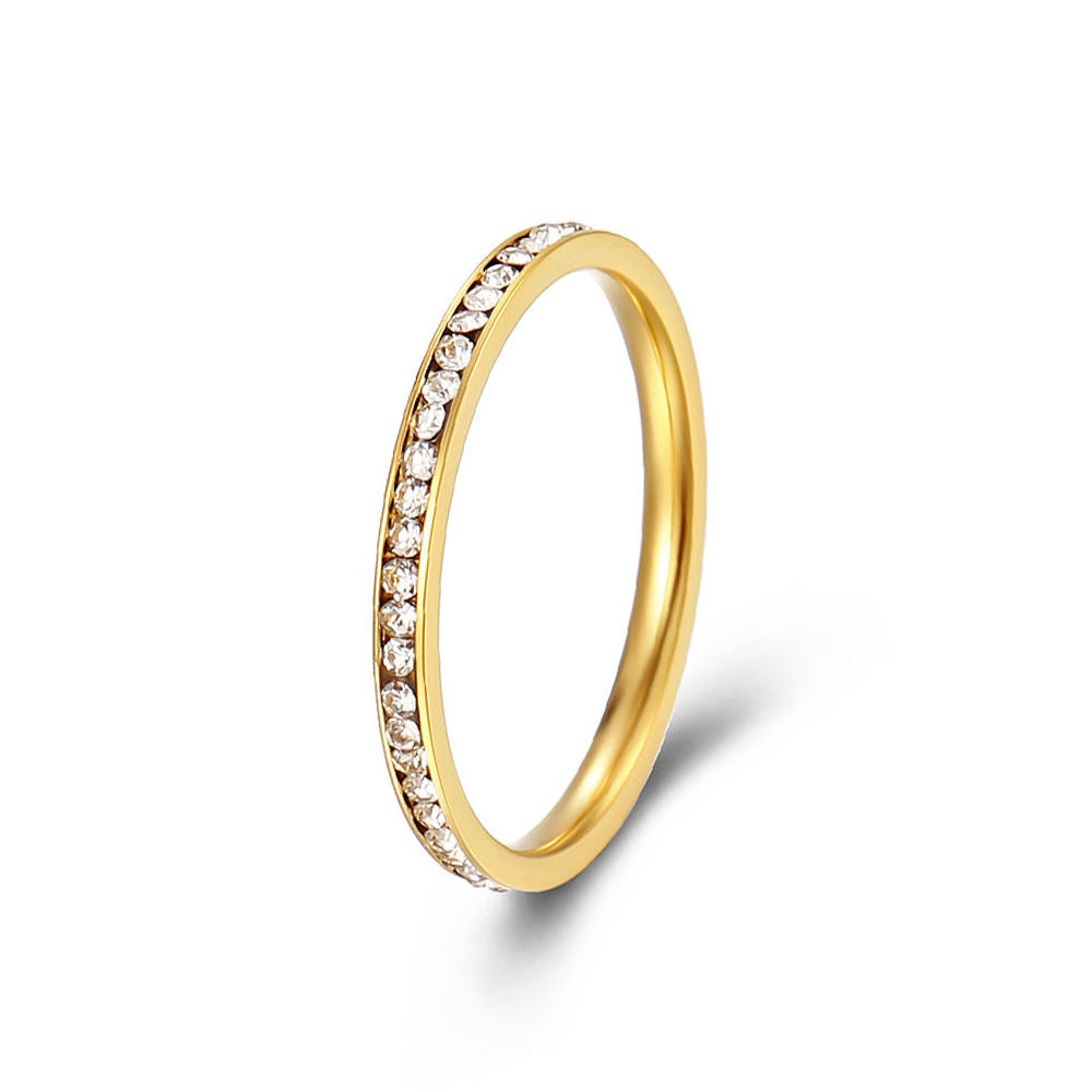 Olyra Delicate Stone Studded Band Ring