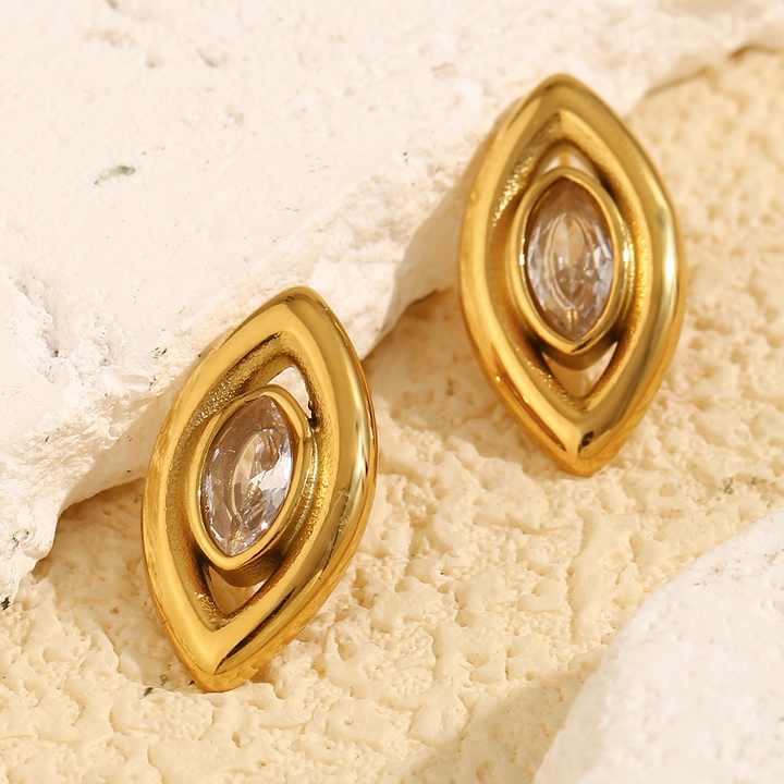 Eden Gold Green Gemstone Studs for Women