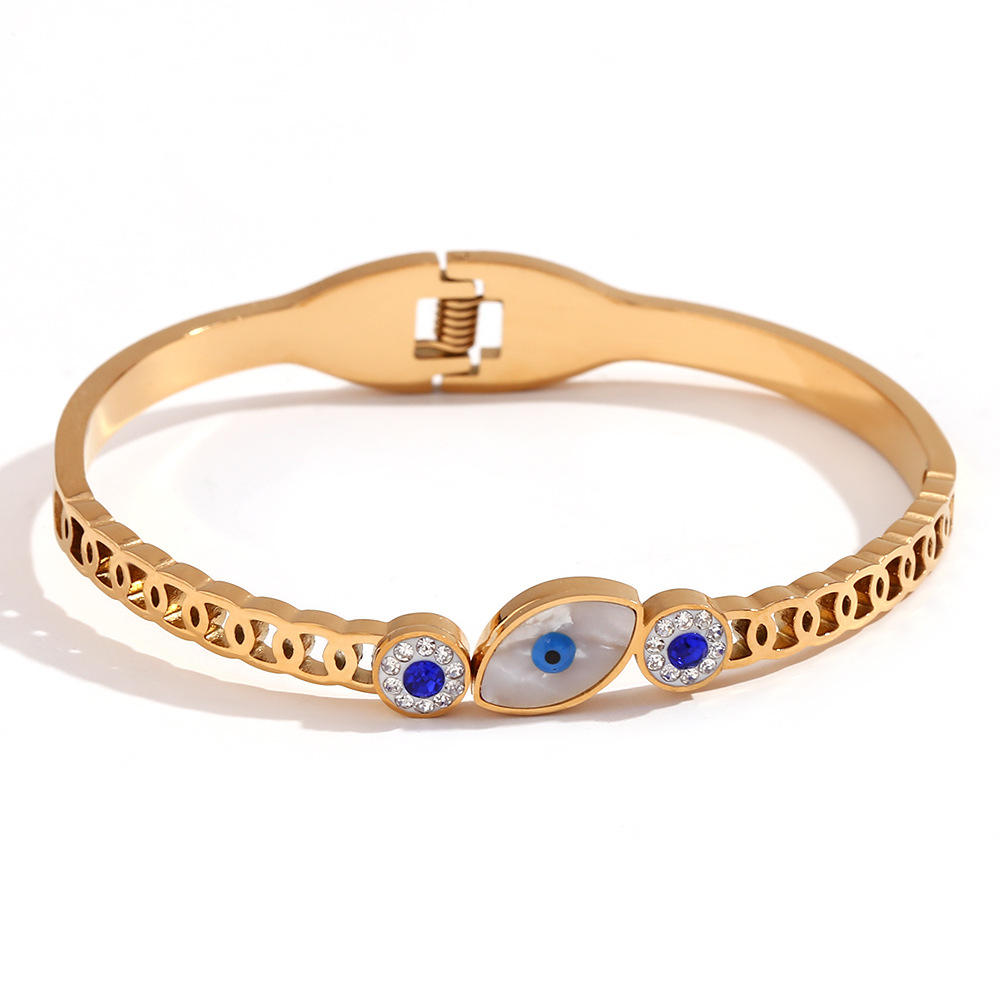 Delphine Gold Blue Evil Eye
