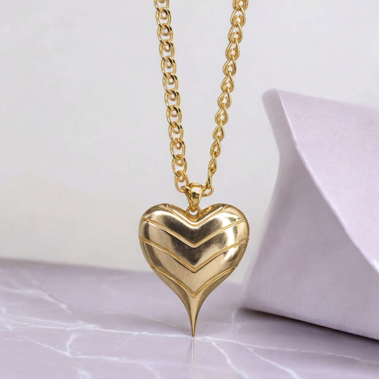 Enchanted Heart Leaf Pendant Necklace
