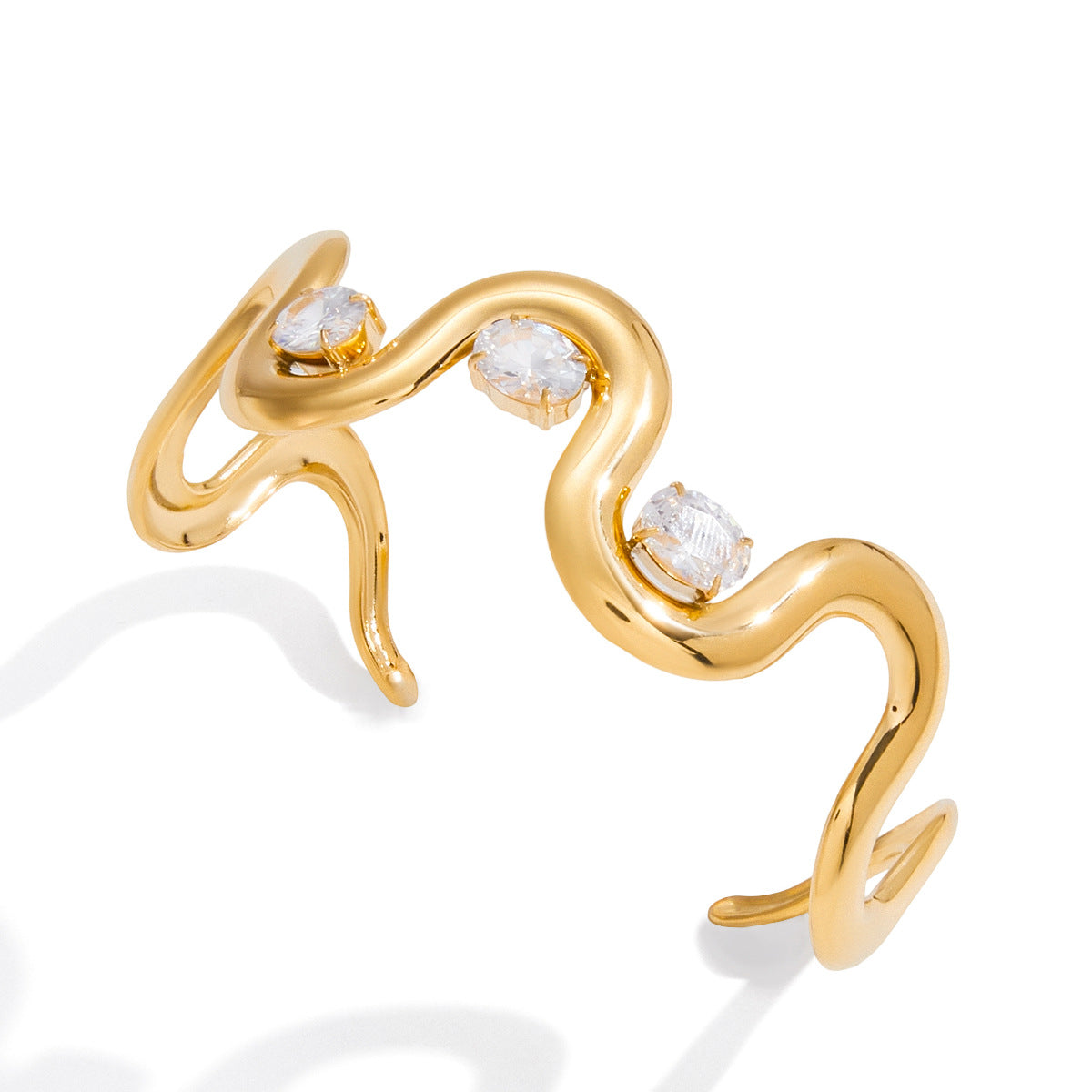 Neena Wave Gold Crystal Bracelet