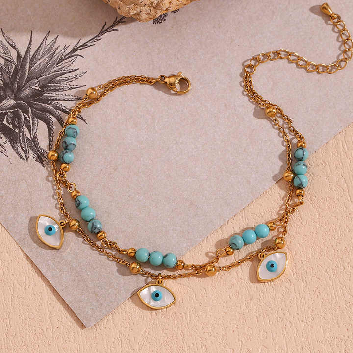 Myla Evil Eye Layered Anklet