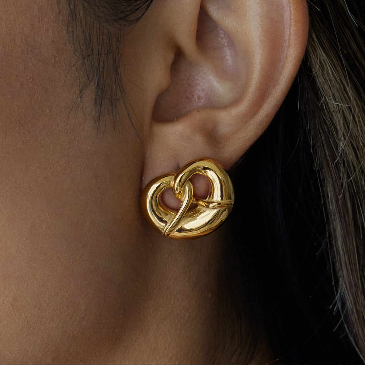Elora Gold Knot Hoop Earrings