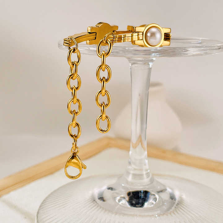 Ada Gold Pearl Chain Bracelet for Women
