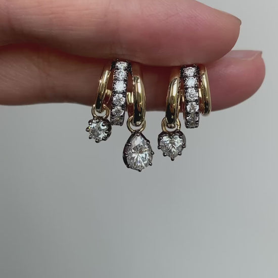 Chic crystal hoop earrings for women with sleek metal finish and crystal detailing