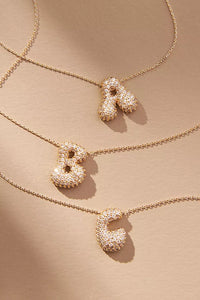 Thumbnail for Initial gold color initial necklace