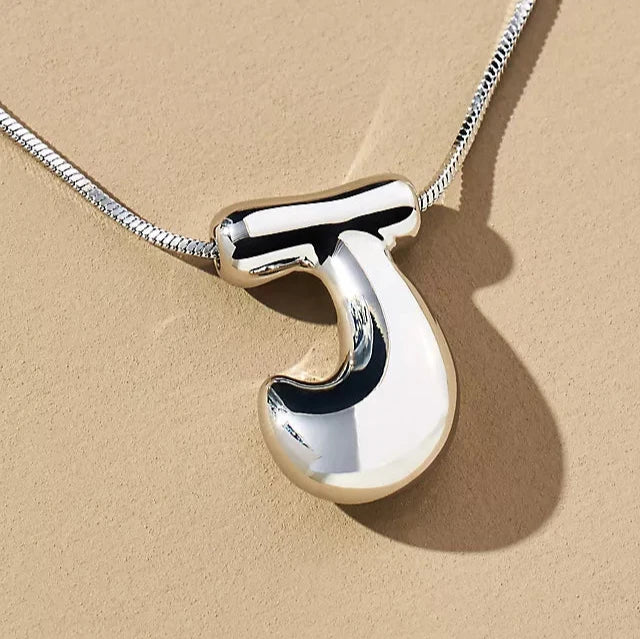 Silver Initial necklace D