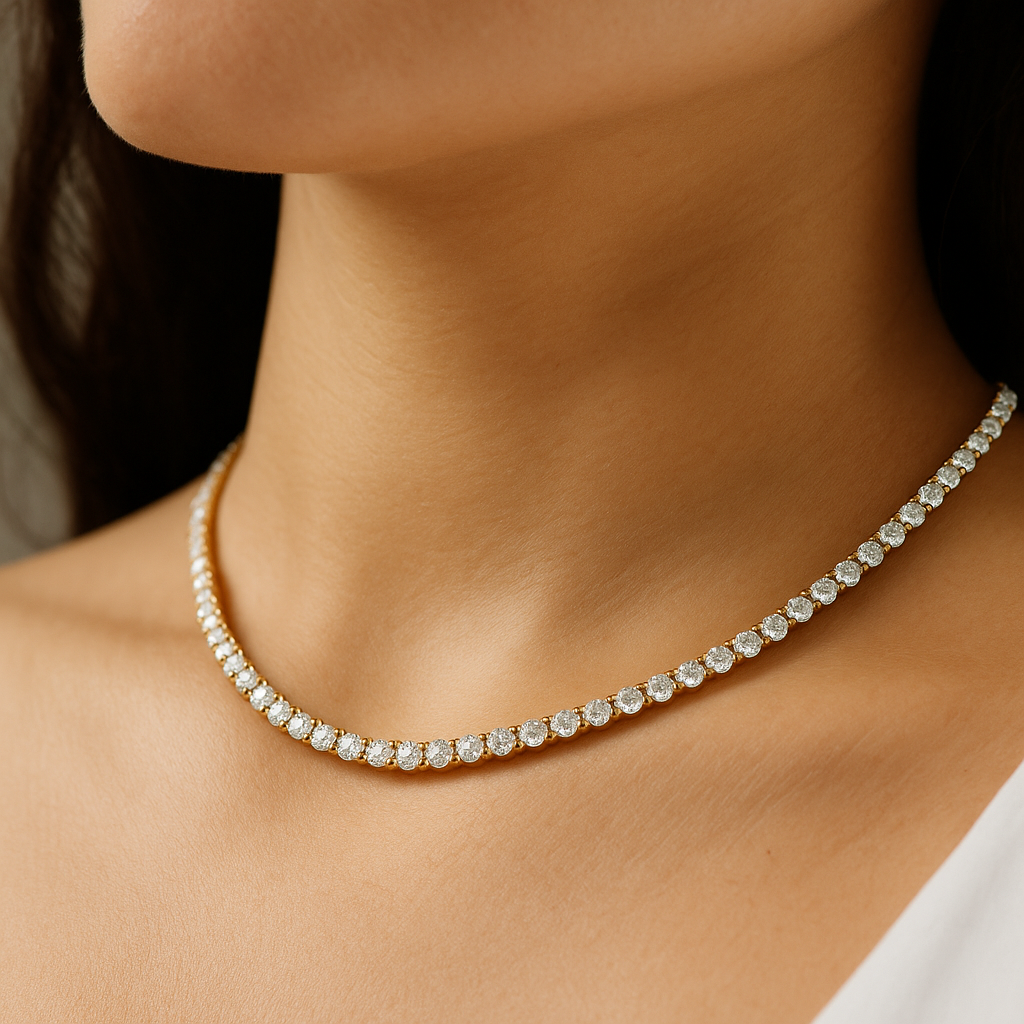 Ira Tennis Necklace And Bracelet Set  For Women