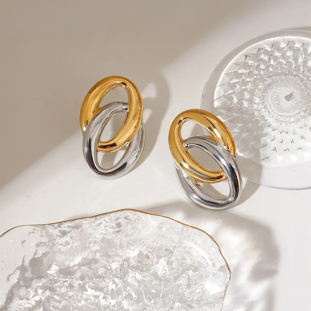 Twinloop Interlock Double Plated Earrings - Amalfa