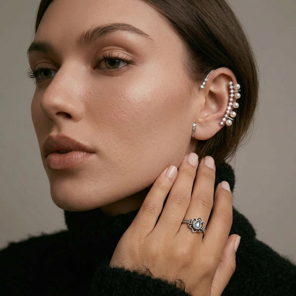 Diana pearl ear cuff Earrings For Women