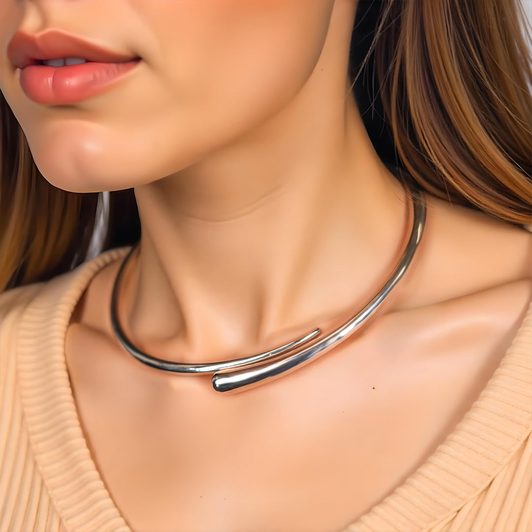 silver choker necklace