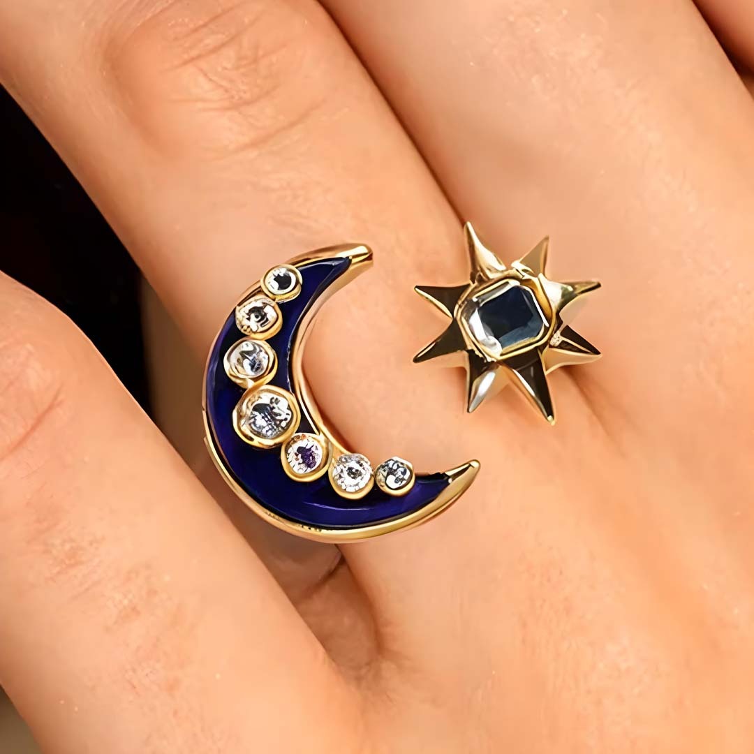 Neoma Turquoise Moon Gold Ring for Women