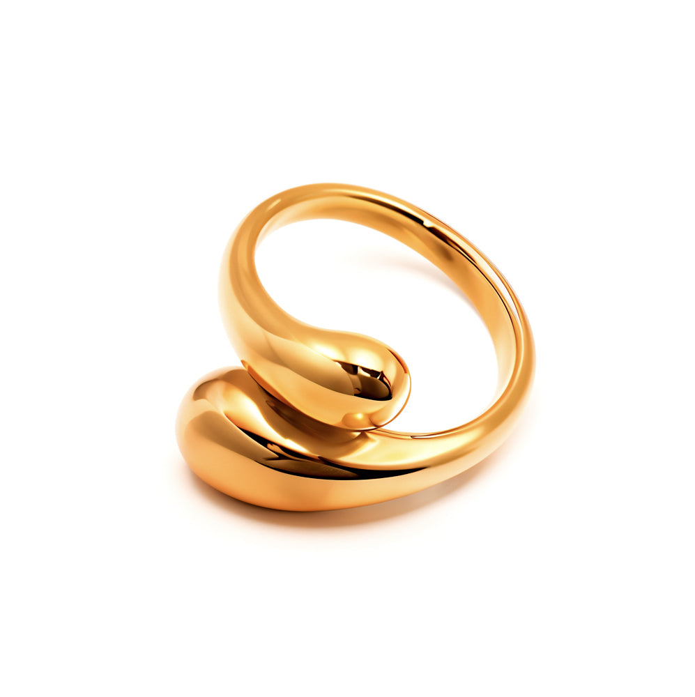 Open Curve Spiral Gold-Plated Minimalist Ring