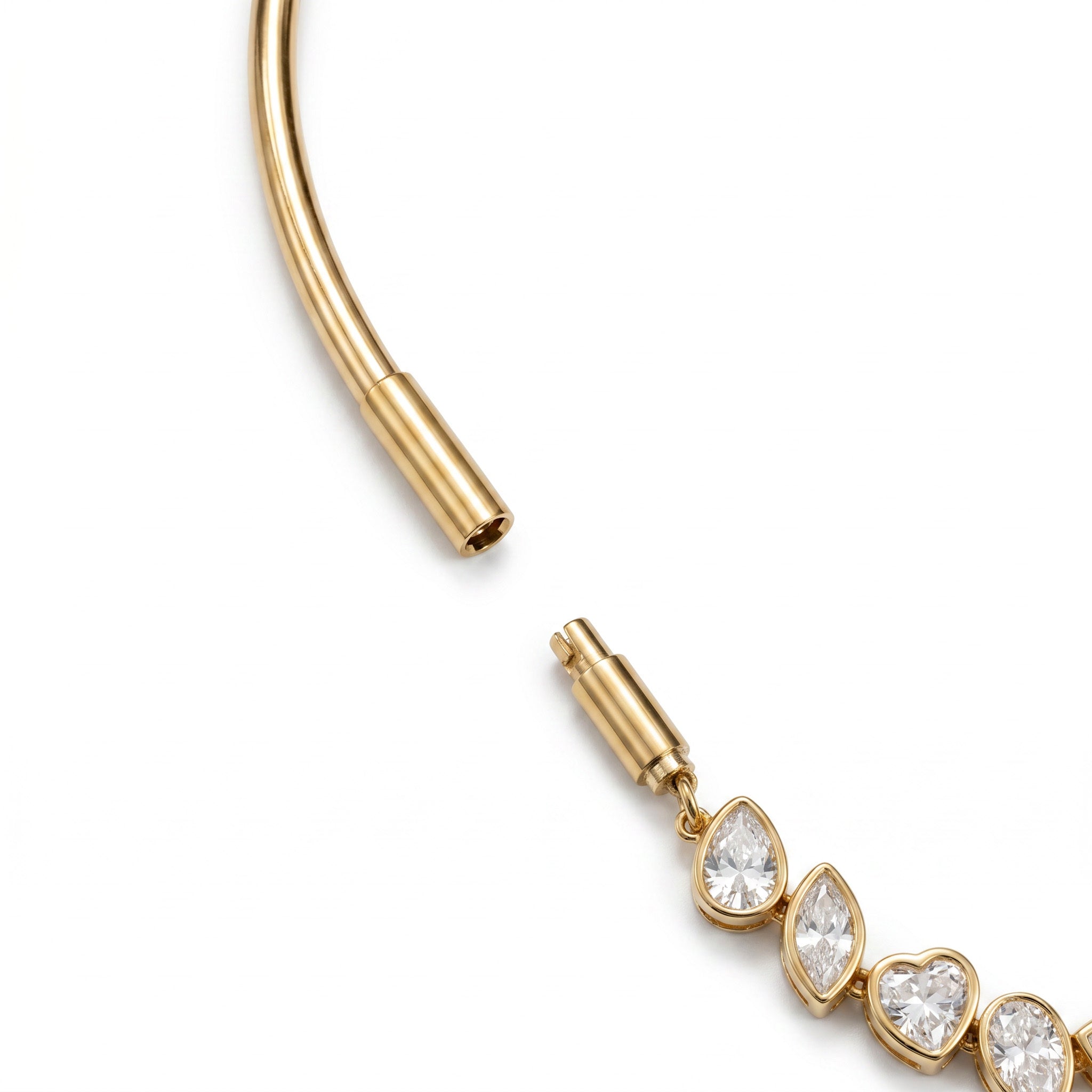 gold neck cuff necklace for women with stone embellishment premium jewelry for party wear 