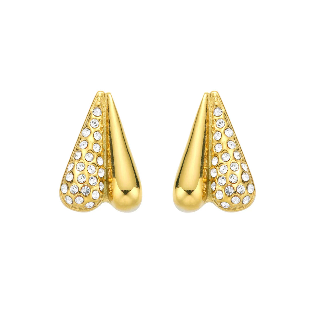 Pave Dipped Heart Earrings