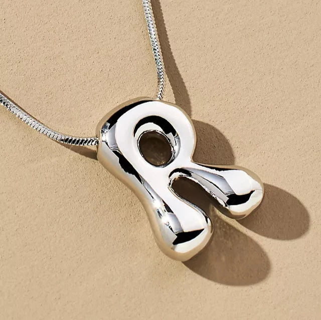 R initial necklace for men