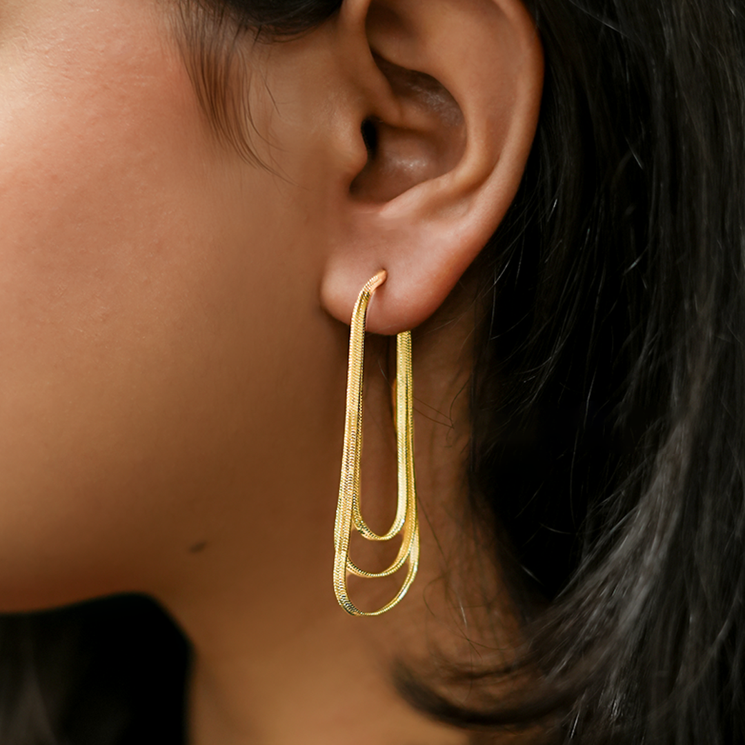 Silvia Layered Chain Earrings