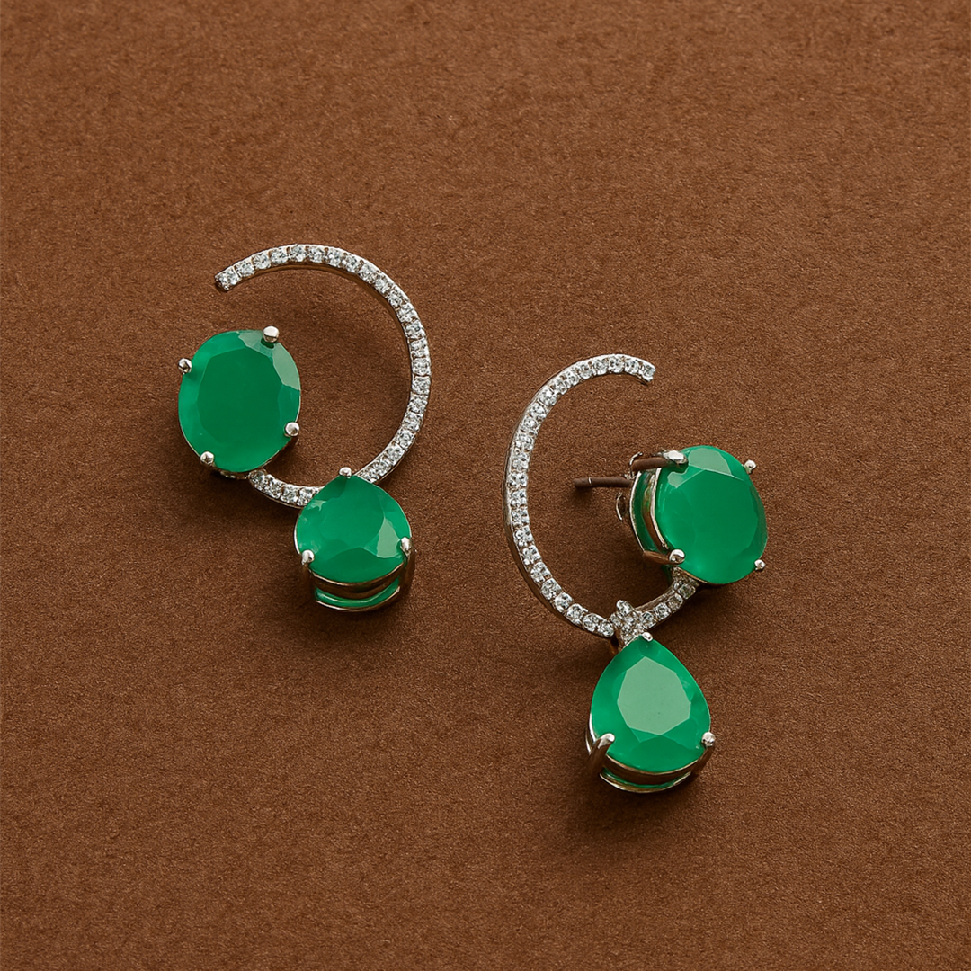 Onyx 925 Sterling Silver Gemstone Drops - Amalfa