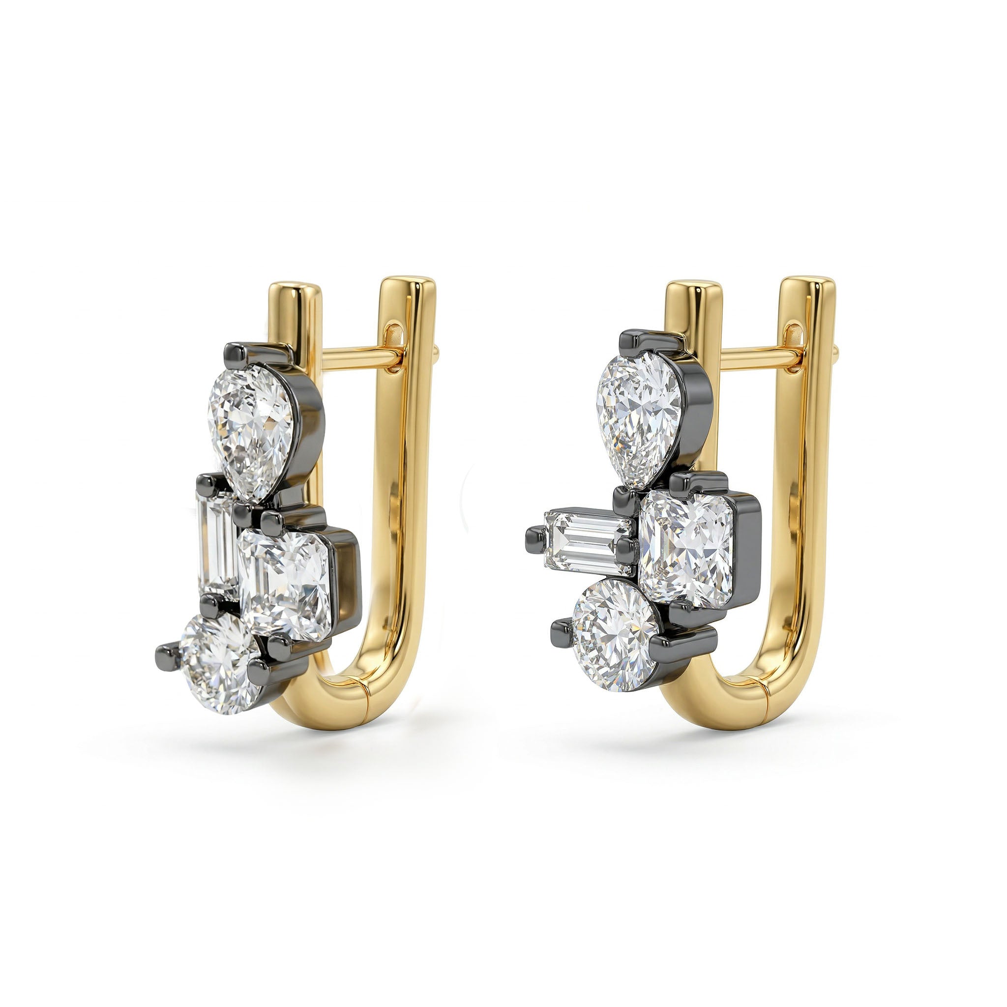 Floral cluster stud earrings for women – elegant crystal statement studs