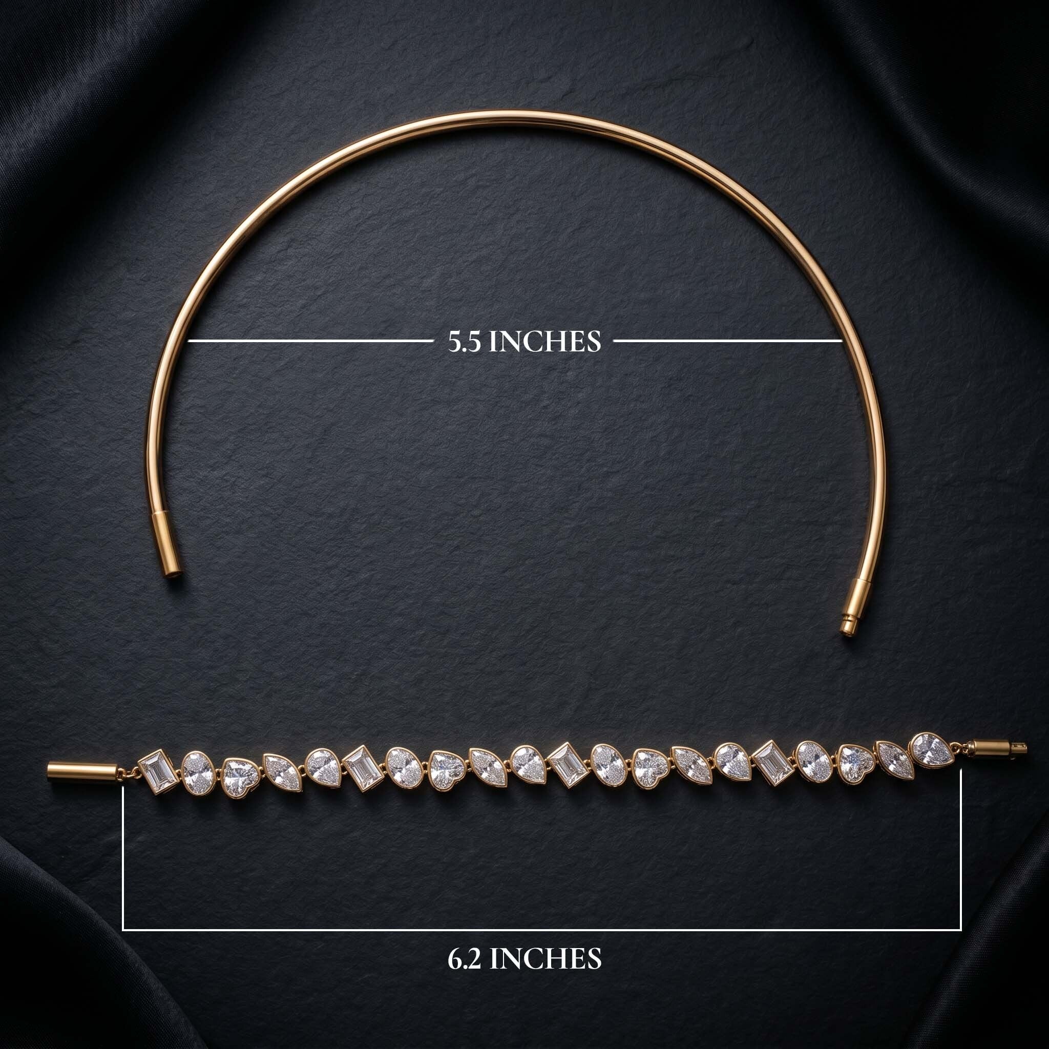 stylish gold statement necklace for women with zircon stones party wear jewelry