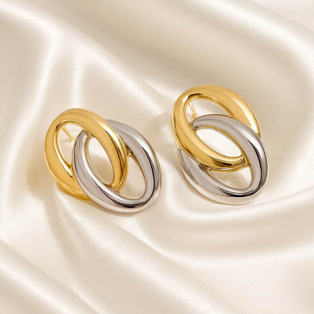 Twinloop Interlock Double Plated Earrings - Amalfa