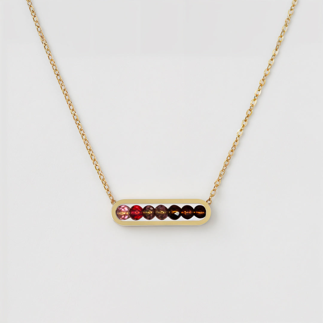Vina Gold Bead Bar Necklace