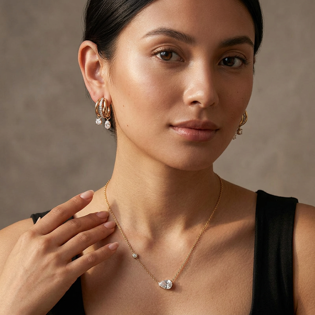 Chic Crystal Hoops Earrings For Women