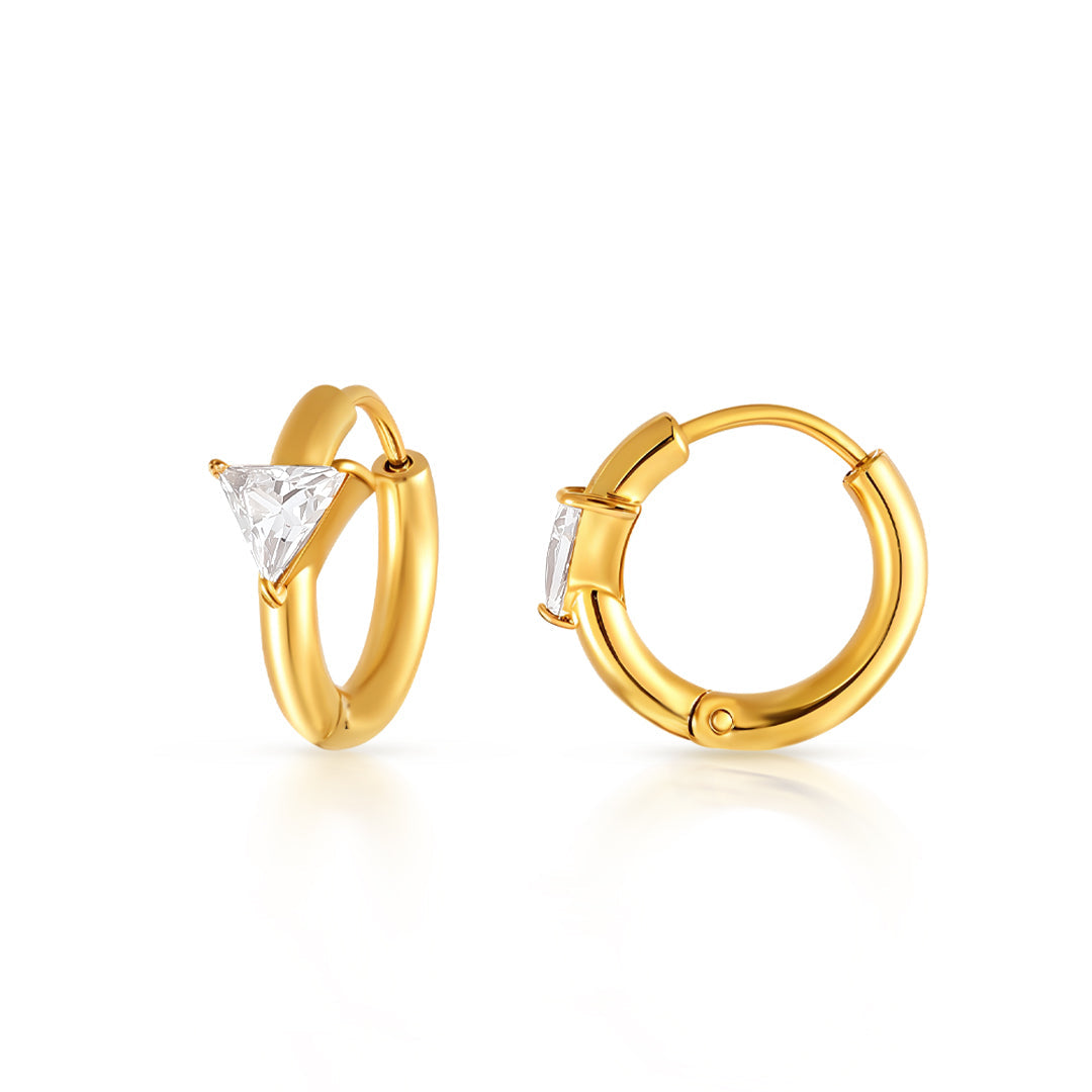 Zaria Trillion-Cut Hoop Earrings