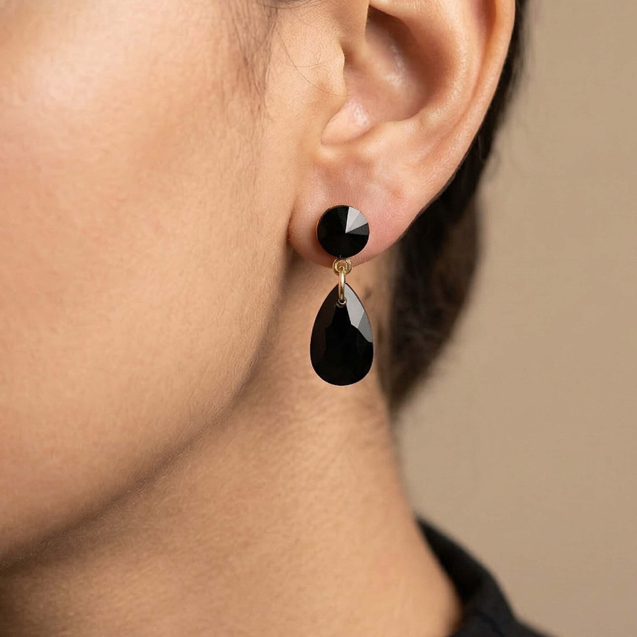 Onyx Glow Drop Earrings