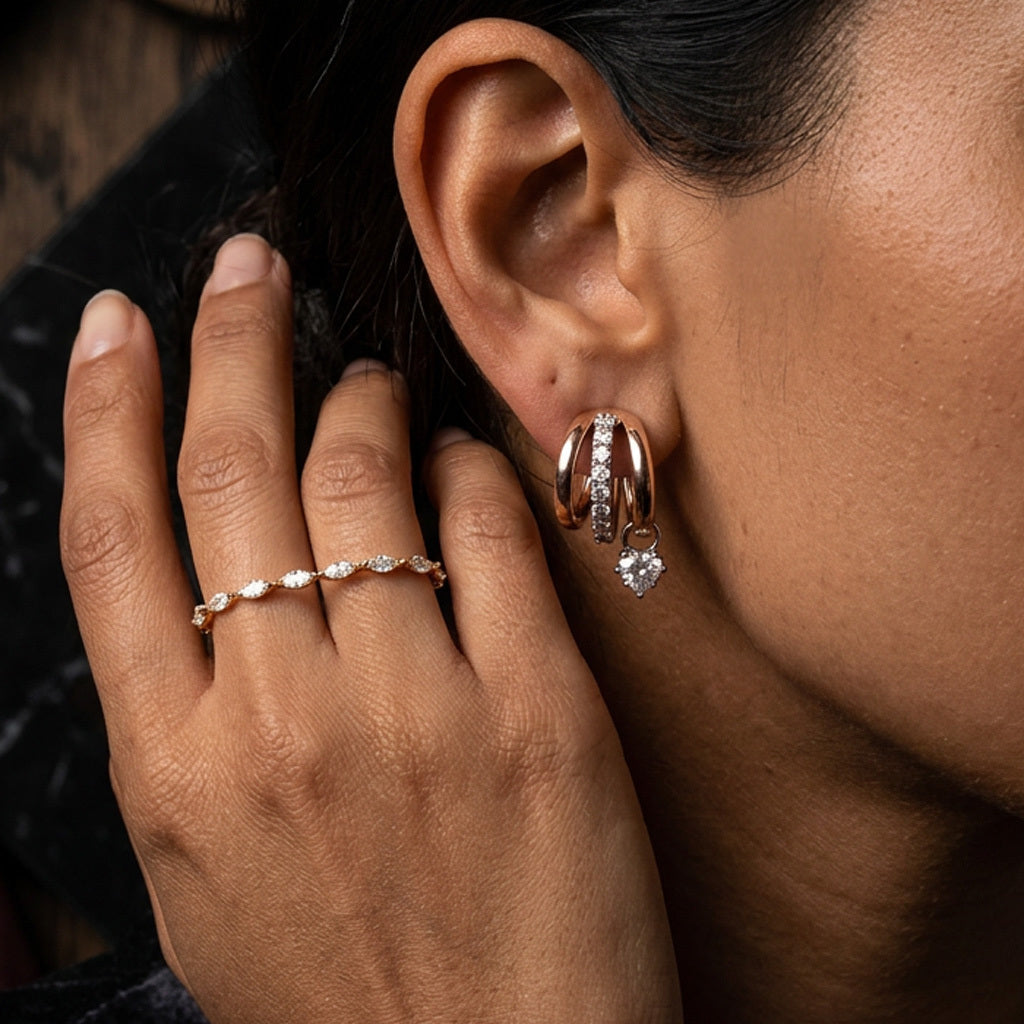 Chic Crystal Hoops Earrings For Women