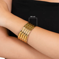 Thumbnail for Aurora Wavy Dual-Tone Cuff Bracelet