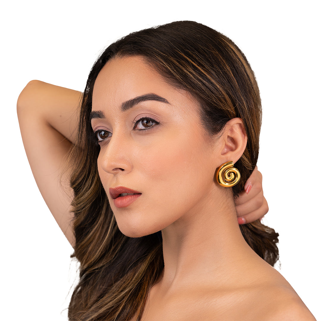 Ava’s Golden Spiral Earrings