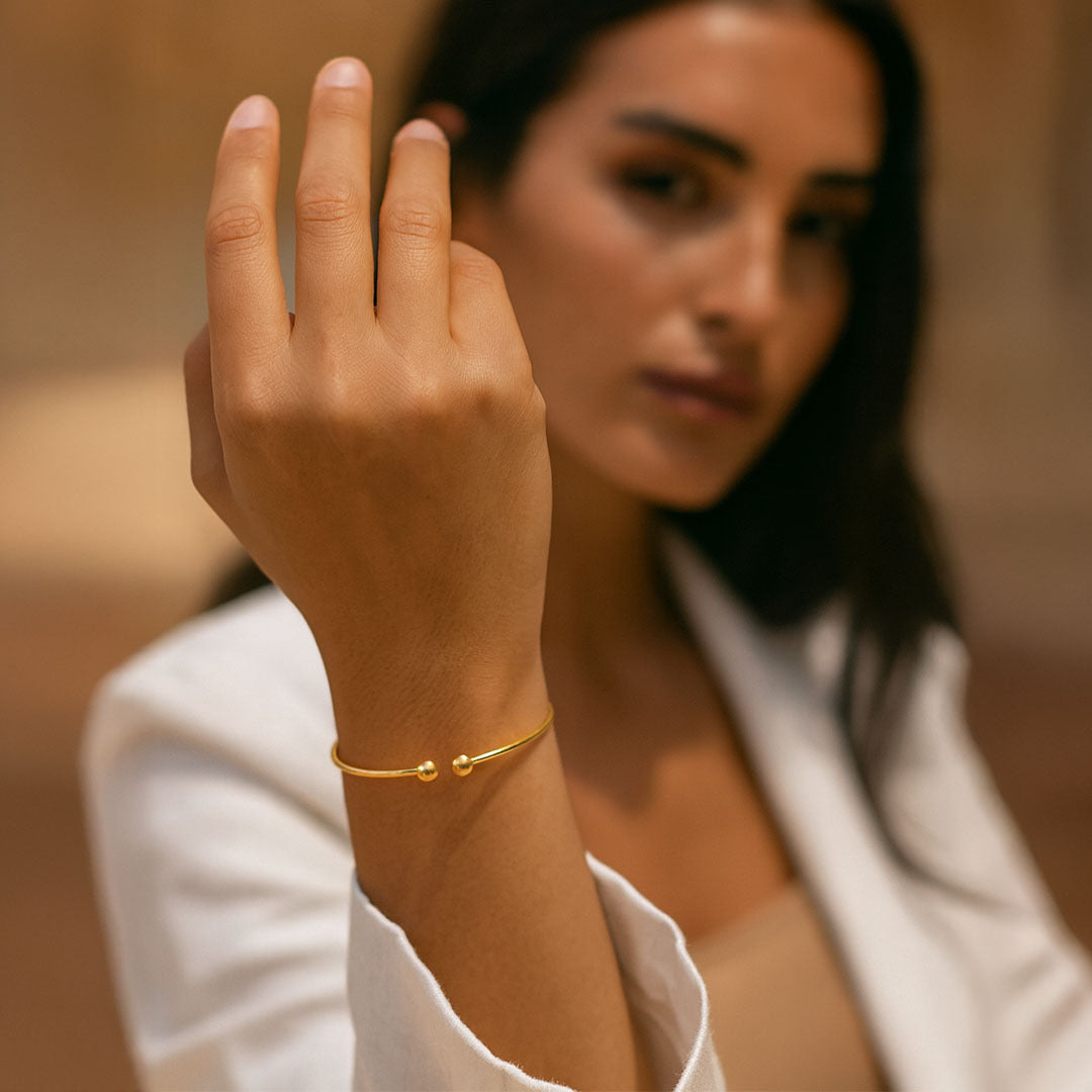 Orb Sleek Open-Ended Cuff Bracelet - Amalfa