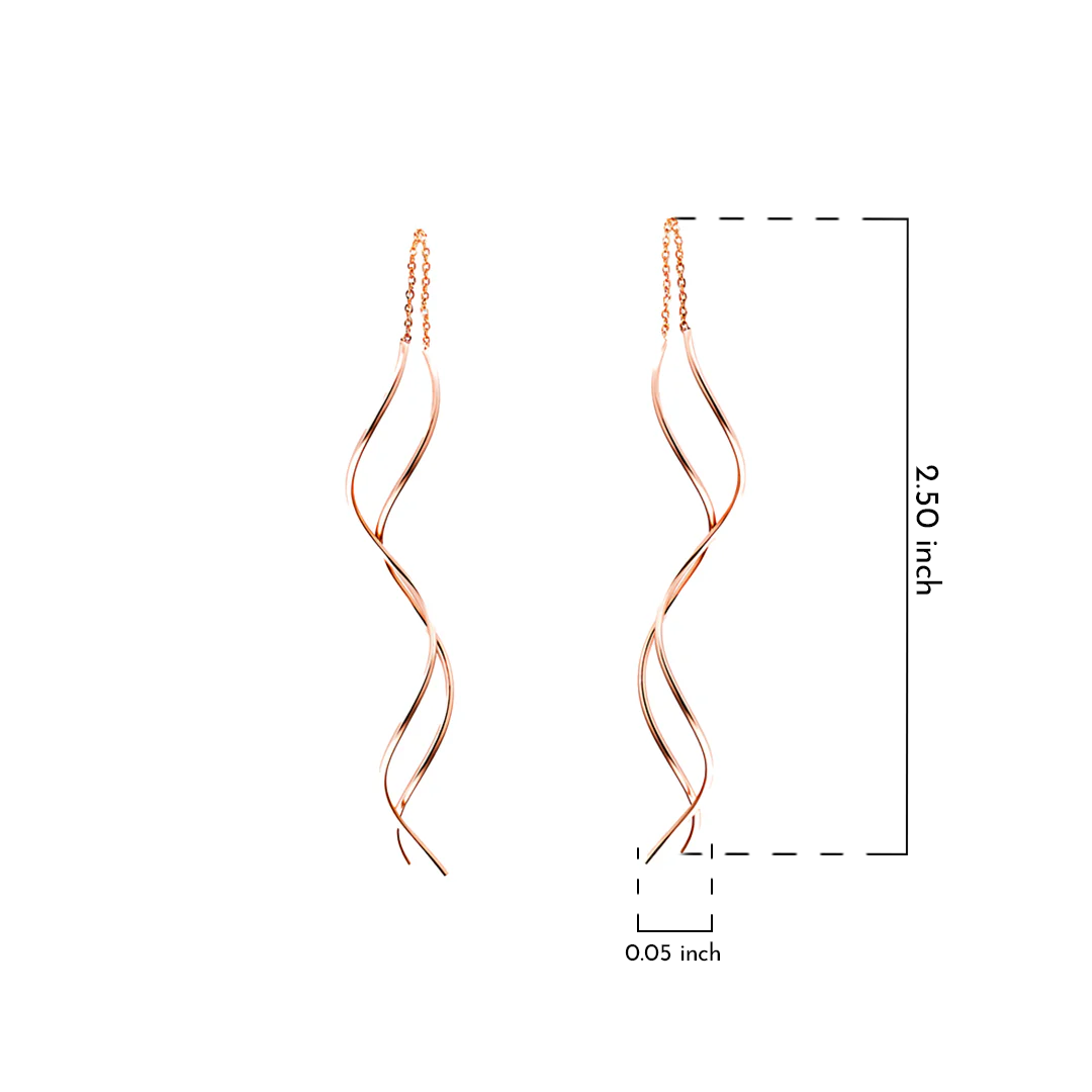 rose gold earring with size