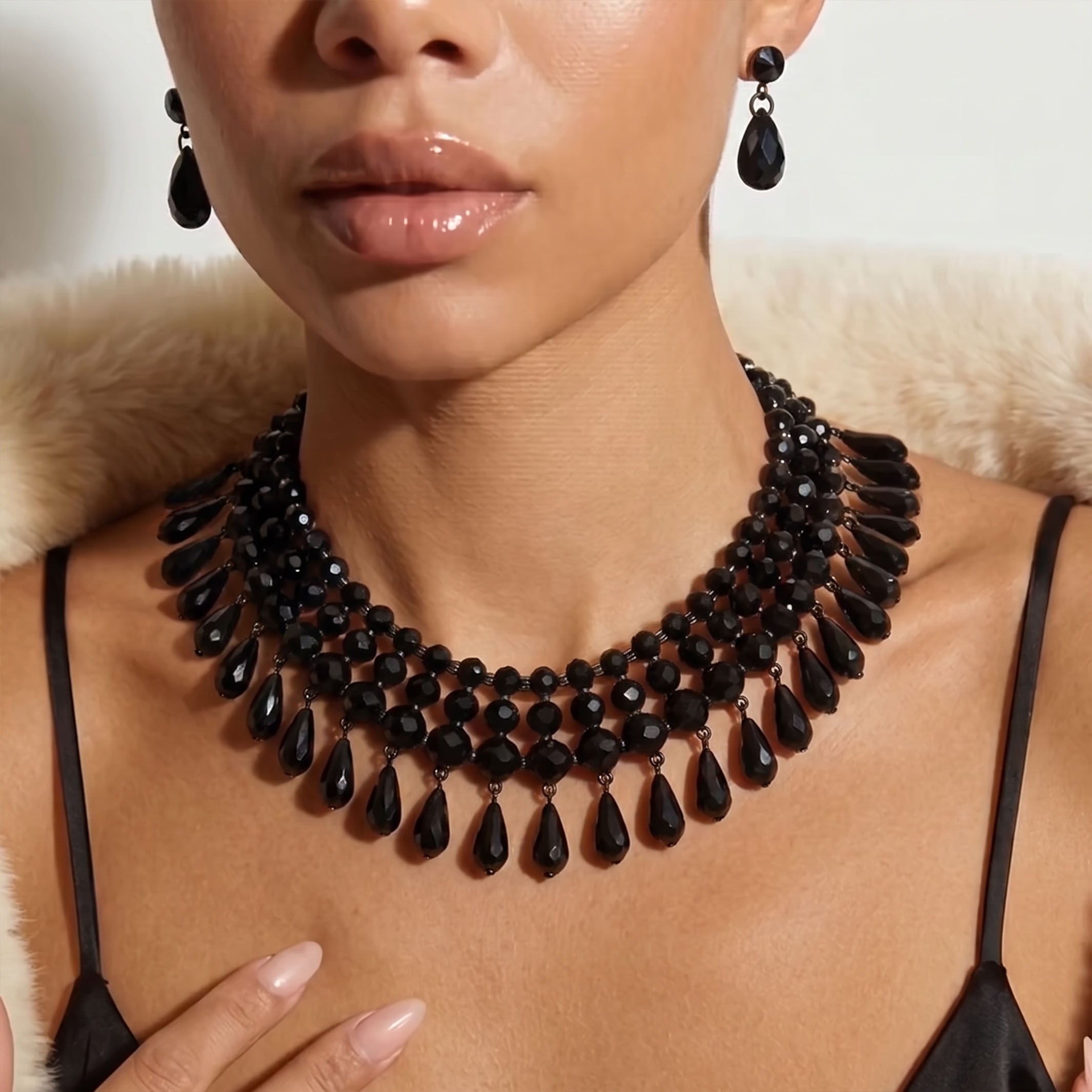 Bianca Noir crystal Drop Set