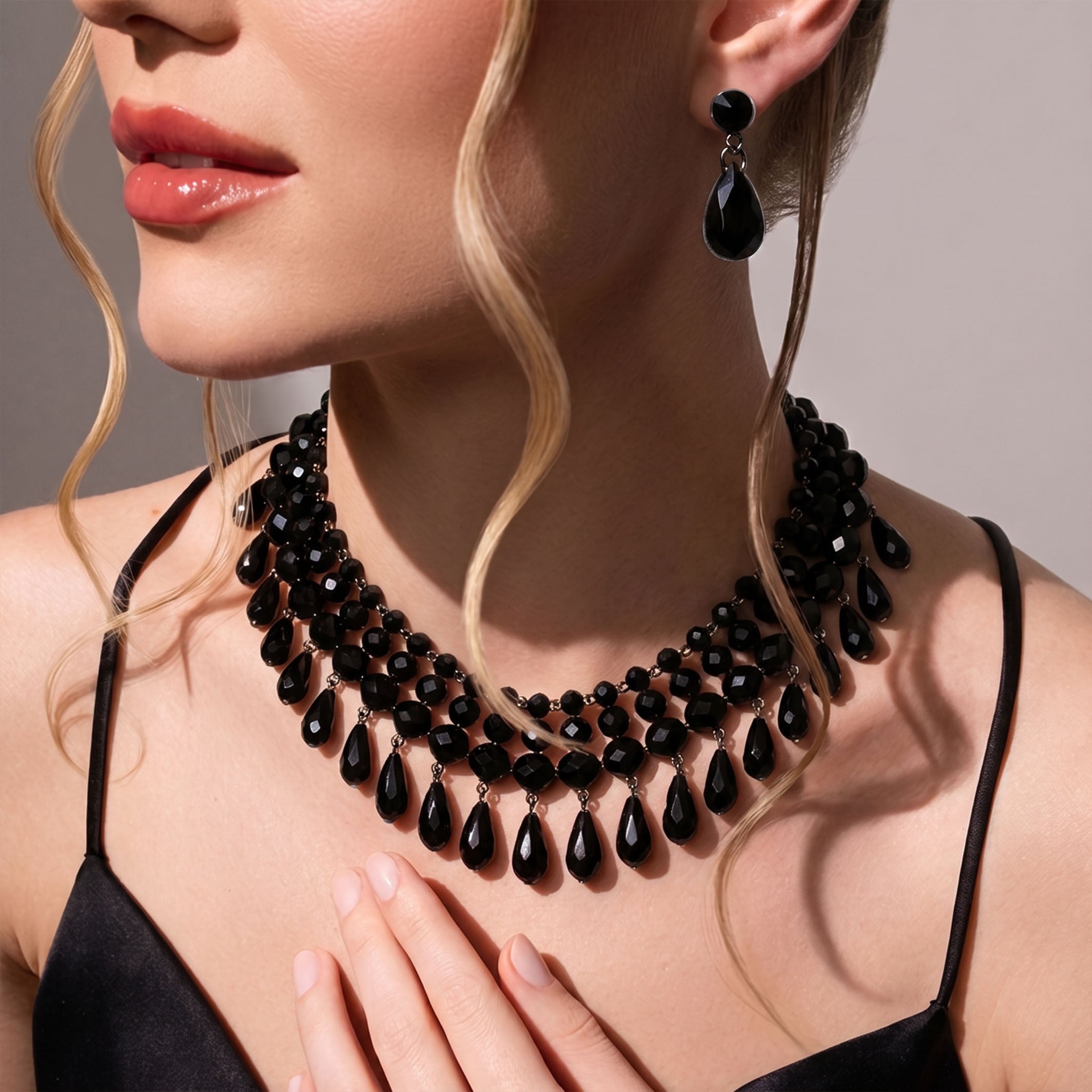 Bianca Noir crystal Drop Set