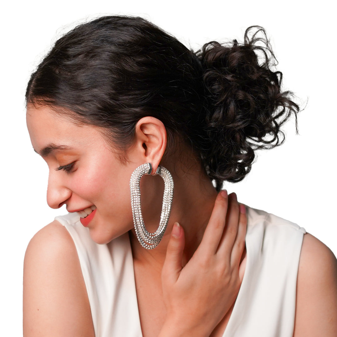 Radiance Infinity Silver Drop Earrings - Amalfa