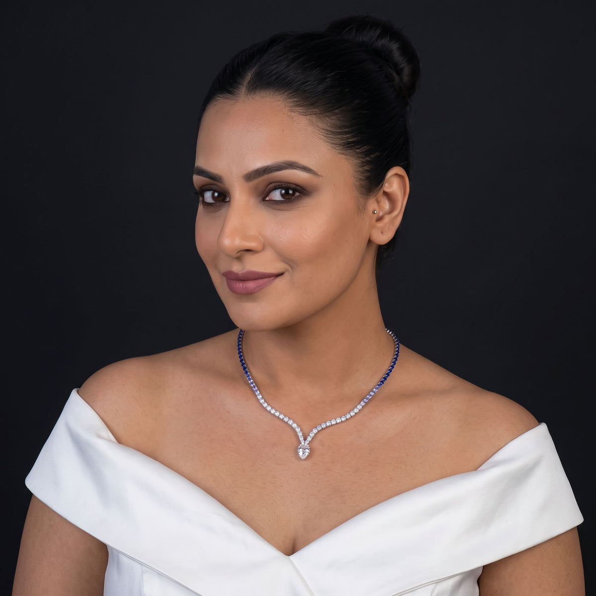 Blue Crystal Necklace For Women