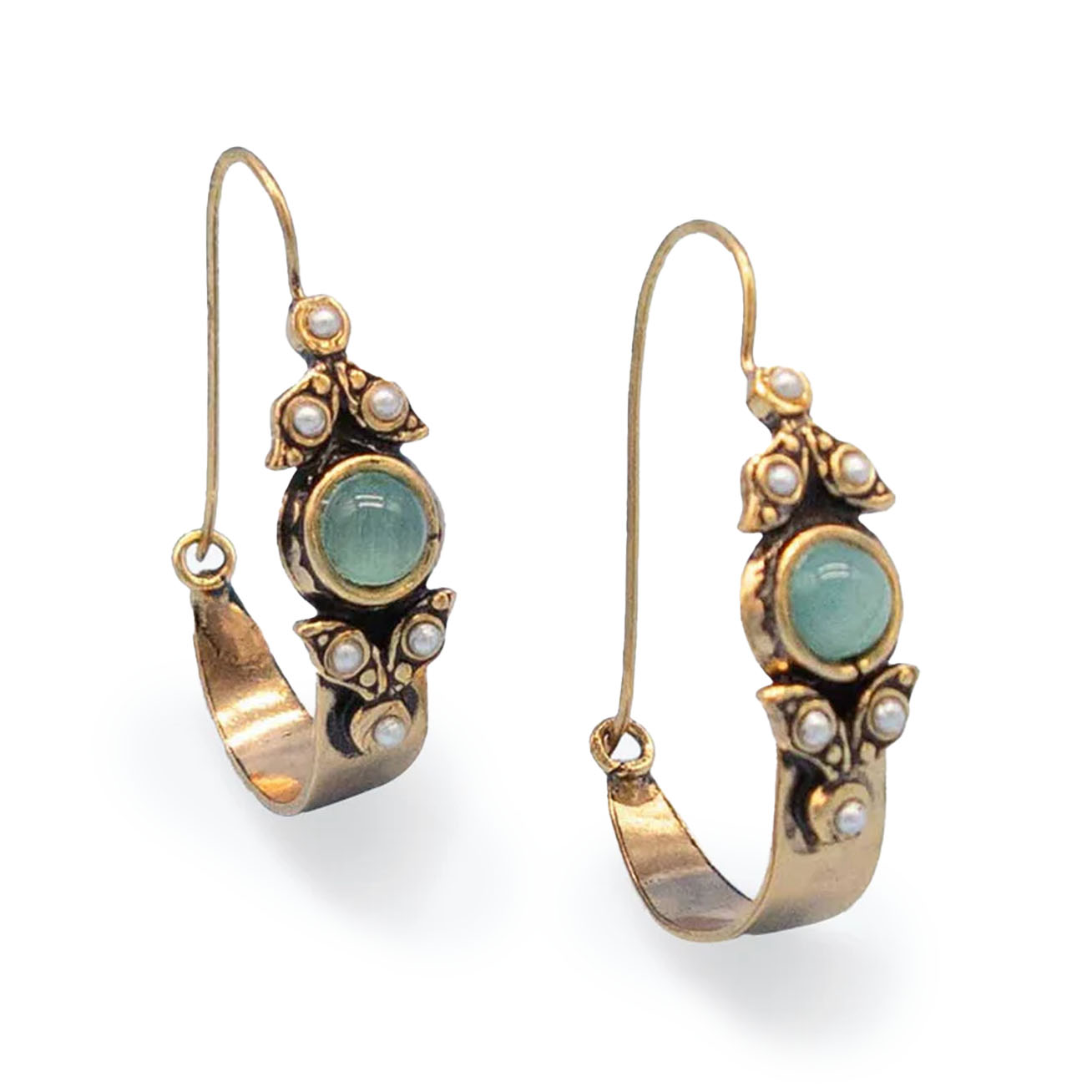 Mint Mirage Hoops Earrings