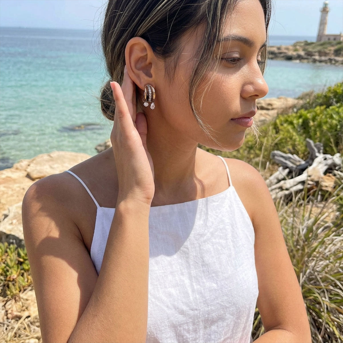Chic Crystal Hoops Earrings For Women