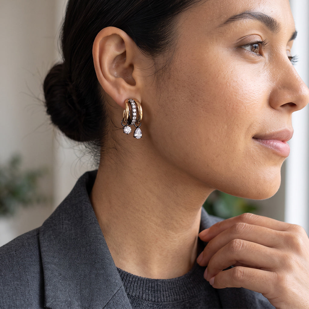 Chic Crystal Hoops Earrings For Women
