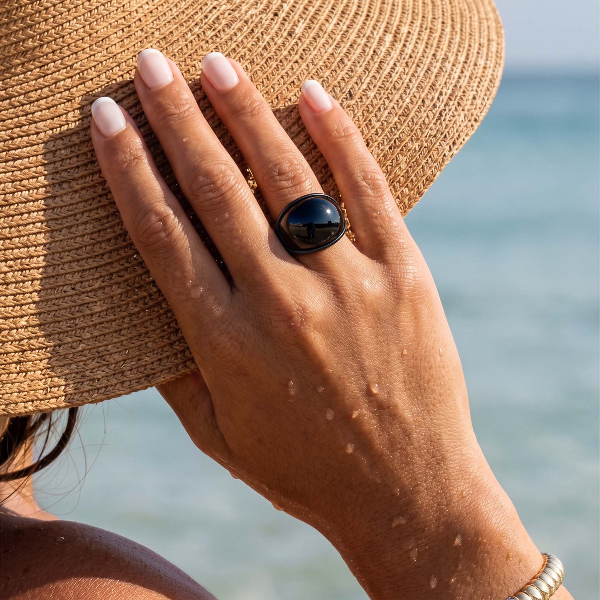 Clara Noir Orb Ring
