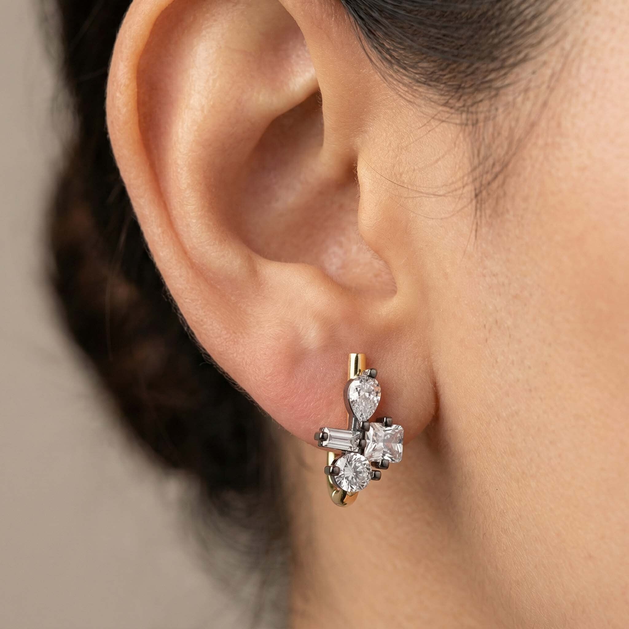 Crystal floral stud earrings for women – elegant everyday stud jewellery