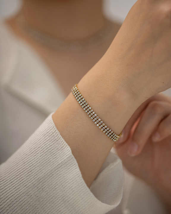 Clara Gold Zircon Tennis Bracelet for Women - Amalfa
