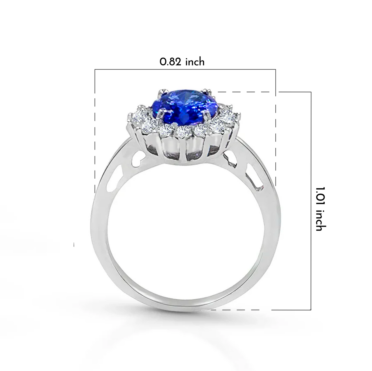 Diana 925 Silver Blue Sapphire Ring