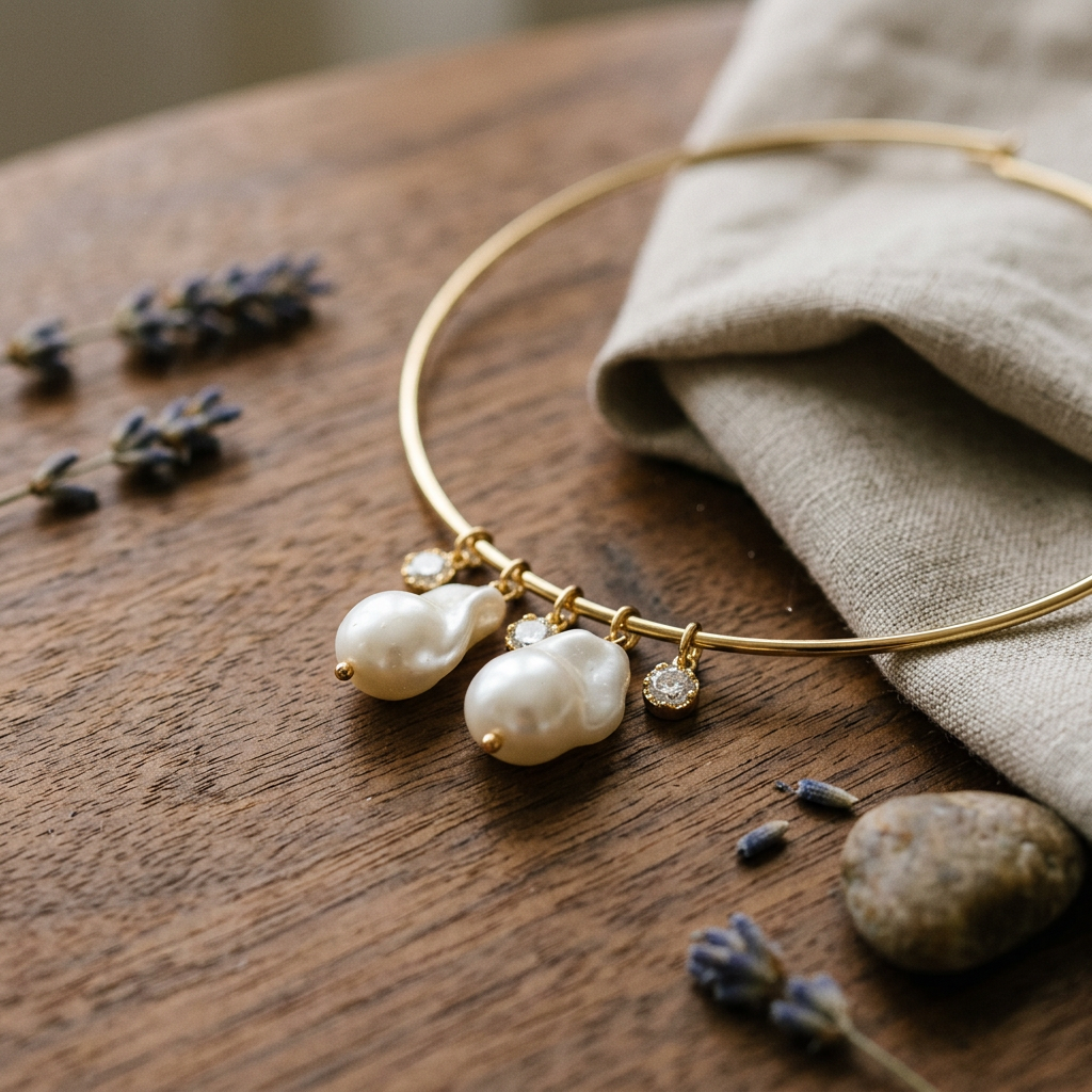 Elara 5-in-1  Pearl Crystal Charm Choker Necklace For Women