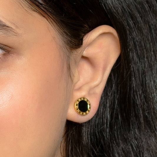 Roman Noir Stud Earrings