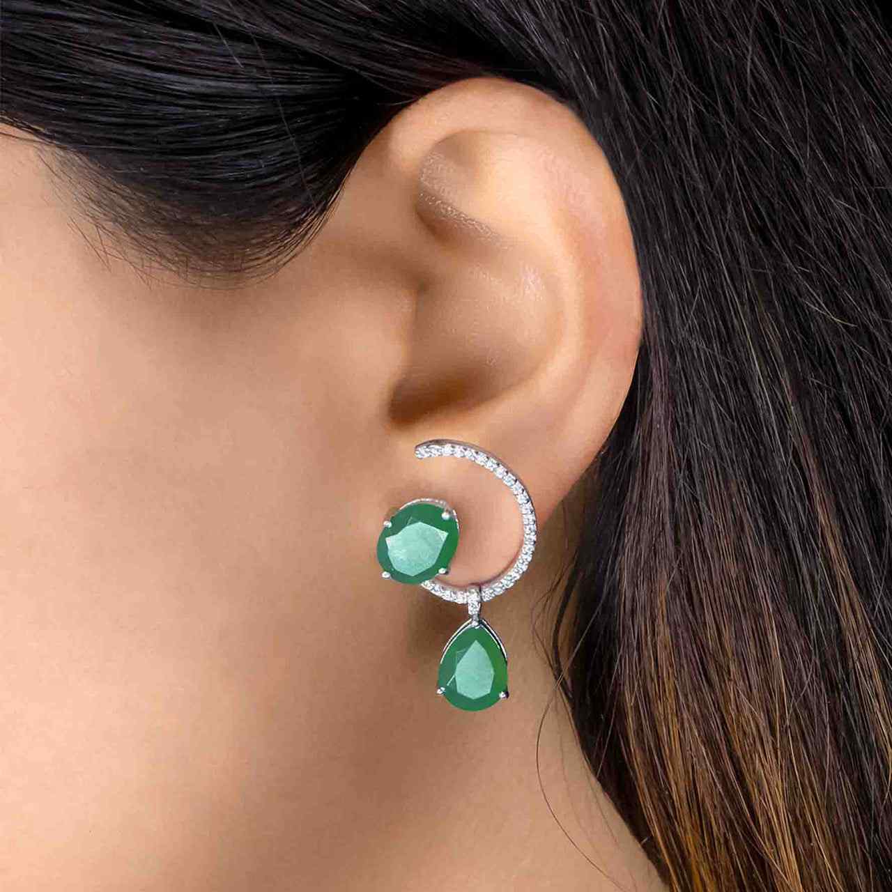 Onyx 925 Sterling Silver Gemstone Drops - Amalfa